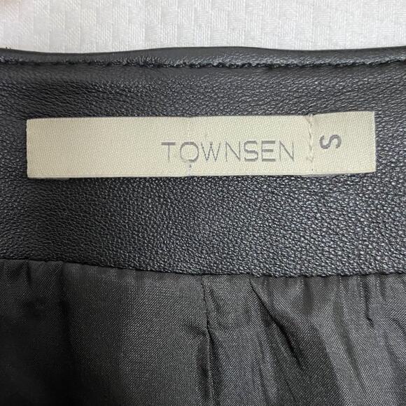 Townsen Leather Bomber Jacket Womens Small Black Gray Varsity Casual EUC - Picture 8 of 11